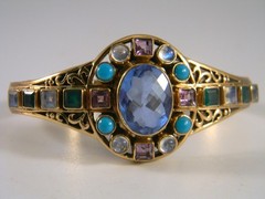 Nicky Butler Bronze Multi Stone Blue Topaz Cuff Bracelet