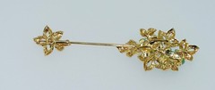 18K Diamond & Hand Carved Jade Frog Jabot Pin Brooch