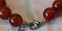 Gorgeous Antique Art Deco Marbled Cherry Amber Bakelite Necklace 62 grams