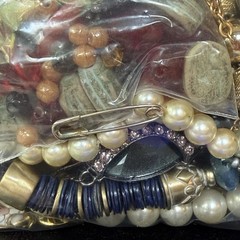 Vtg Craft Jewelry Lot Over 5 LBS Repurpose Beads Gemstones Harvest AB 6/26 CL