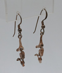VTG 925 Alligator Crocodile Earrings 1.5in Drop Sterling Silver 3.4g Articulated