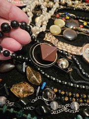 Vintage Lot Jewelry Wear Repair Craft Beads Glass Watch Plastic Metal Shell