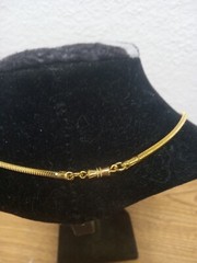 Necklace Costume Gold Tone Square Snake Chain Screw Clasp Made In Hong Kong