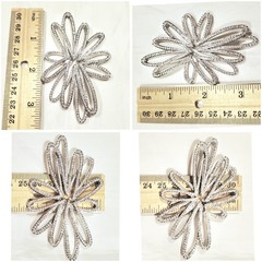 Large Swarovski Amarante Flower Ribbon Style Pendant Crystals Pave Collection