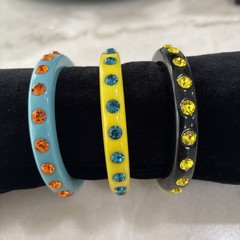 Vintage Juicy Couture Resin Bangle Bracelets With Rhinestones Lot Of 3