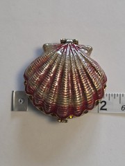 Vtg Monet Shell Trinket Box 2 “x 2″x1” from Discontinued “Sea Shell Collection”