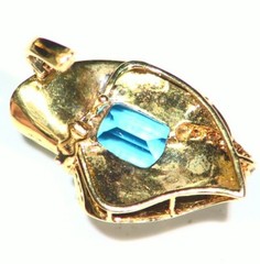 Vintage 14K Solid Gold Natural Topaz Diamond 9.0CT Engagement Necklace Designer