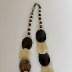 Vintage Bone & Wood Necklace Handmade Graduated