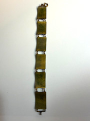 Vintage Havana Cuba Enamel Souvenir Travel Bracelet Panel Links Mid-Century