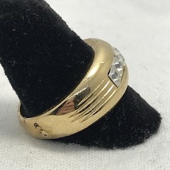 Vintage 18KT GE Gold Plated & Rhinestones in Bold Look Ring varied sizes