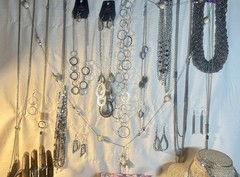 HUGE VTG to Mod Estate Silver-tone Jewelry Lot 110+ Pieces, Some Signed/NWT