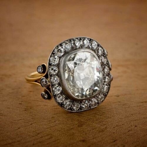 3.50 Ct White Diamond Art Deco Vintage Engagement Ring 14K Yellow Gold FN