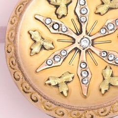 Antique Victorian Starburst Multi Tone Gold Filled Paste Pendant Locket