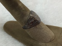 Vintage US Military Sterling Silver Ring Eagle Design Initials and dated 8 42