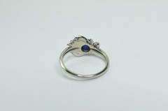 VTG Art Deco 10K White Gold Genuine Star Sapphire & Diamond Ring Sz 4.5 – 2.12 g
