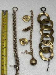 Lot Of 3 Gold & Brass Tone Bracelets