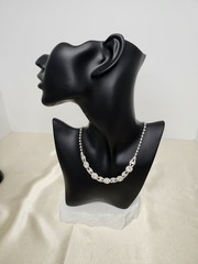 Vintage Signed ICING Silver Tone Rhinestone Necklace – 15″