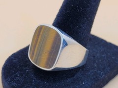 Vintage Taxco Mexico Sterling Silver 925 Tiger’s Eye Ring Sz 9.75 Unisex 13.1gr