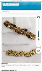 Verified #649 Juliana Tigers Eye And Topaz AB 5 Link Bracelet