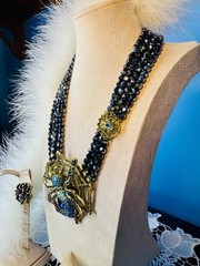 HEIDI DAUS! “Entangled Elegance” A Spider* Spinning It’s Web Necklace/Earring’s