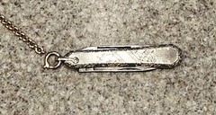 Antique Victorian Gold Filled Watch Fob Pendant Charm with pocket knife & chain