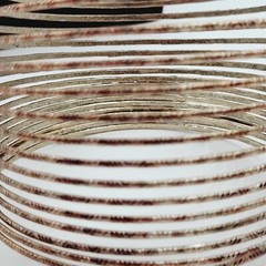 Slinky Wide Wrap Thin Wire Bangle Coppery Gold Tone Metal Vintage Bracelet