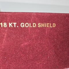 ESTATE Vintage Ferarri 18KT Gold Shield Chain & Bracelet Set in Original Box