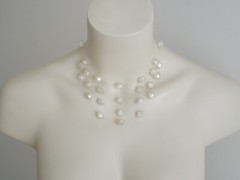 Vintage Langani Necklace Glass Beads Balls 4-Row 37.3 G/Length Approx. 39 Cm