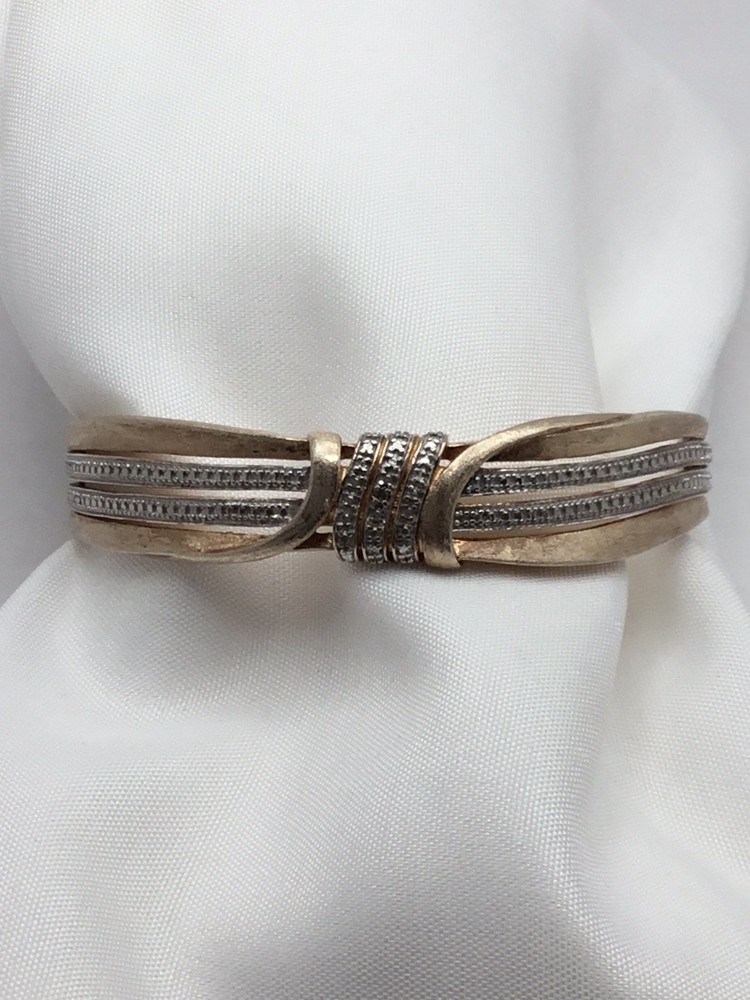 Ross Simons 18K plate over 925 Sterling Cuff bracelet 7″-7.25” – 22.81g