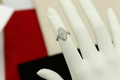 Lab-Created 1CT Round Cut Diamond Vintage Engagement Ring 14K White Gold Over