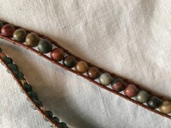 Vintage Boho Leather Faux Turquoise Stone necklace