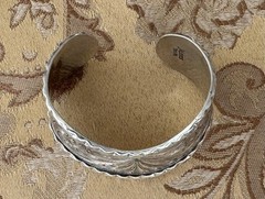 Vintage Premium Western Hand Engraved Sterling Silver Signed Moses Cuff Bracelet