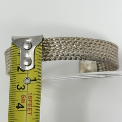 Vintage Bohemian Sterling Silver 925 Italy Woven Open Cuff Bracelet 7.75” 25g