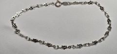 Vintage 925 Italy Sterling Silver Dolphin Link Bracelet/Anklet 8.5″