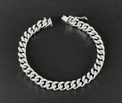 VINTAGE UNOAERRE ITALIAN STERLING SILVER CURB LINK BRACELET CHUNKY MENS UNISEX