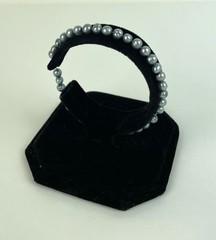 Vintage 90s expandable freshwater cultured pearl Bracelet blue/silver