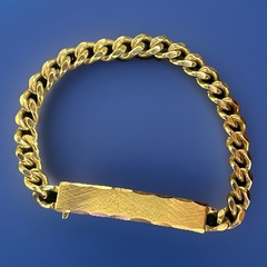 Vintage Signed Speidel Identity ID Bracelet Gold-Tone Name Engraved Kelly