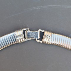 VINTAGE KJL FOR AVON Omega Collar Choker Necklace Dual Tone Silver Gold