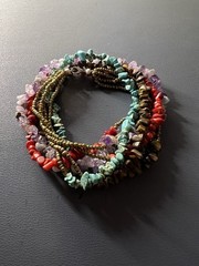 VTG Puka Shell Necklaces Real & Faux (Lot Of 6) 2 W/French Wire Earrings #76