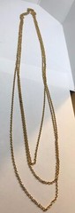 Vintage Gold Tone Multi Chain Necklace, No Brand, 3 chain, 1st 16″ L, 2nd 18″ L,