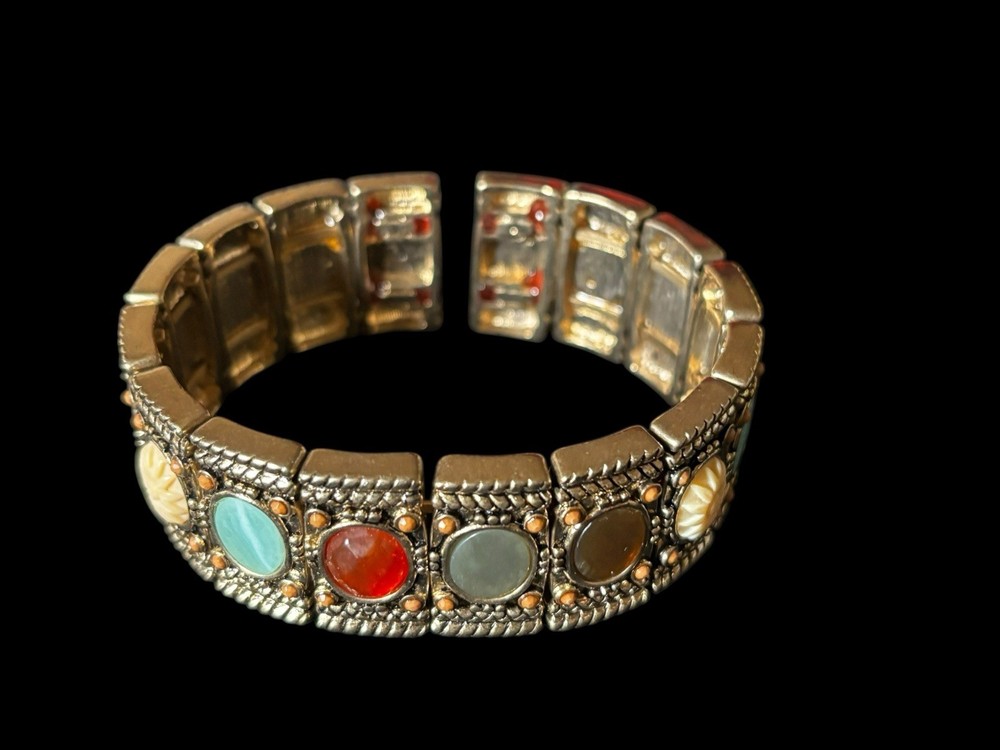Vintage Lauren Conrad Multi Stone Flexible Cuff Bracelet