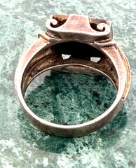 Vintage Men’s Sterling Silver Tiger Eye Ring Intaglio Size 11.75 as is