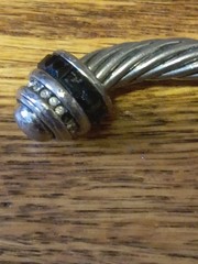 DY Inspired Costume Cuff Bracelet 5/16” Cable Silver Tone. 3” Wide x 2-5/8”