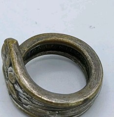 Vintage Daffodil National Silver Co Spoon Ring Silver Plate w/Gold Wash Sz 3.75