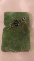 Vintage Mayan/Aztec Mexican Jade Gemstone Tribal Head/Mask/Face Pin, 2 Inches