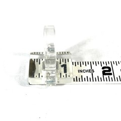 Modernist Lucite Ring Clear Blue Rhinestone Size 7.75-8 Chunky Post Modern