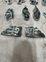 Lot Of 11 Vintage Native American Turquoise & Sterling Silver Charms Pendants
