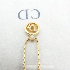 Christian Dior CD Logo Gold Necklace with Pouch 39-44cm