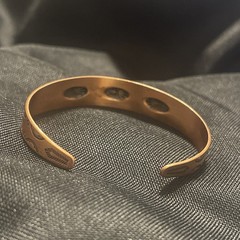 VTG Bell Trading Post Stamped Cuff Bracelet 5.25in Copper Southwestern Boho GUC