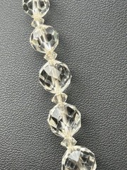 Vintage Rock Crystal Necklace Sterling Silver Clasp Graduated Stones 18”